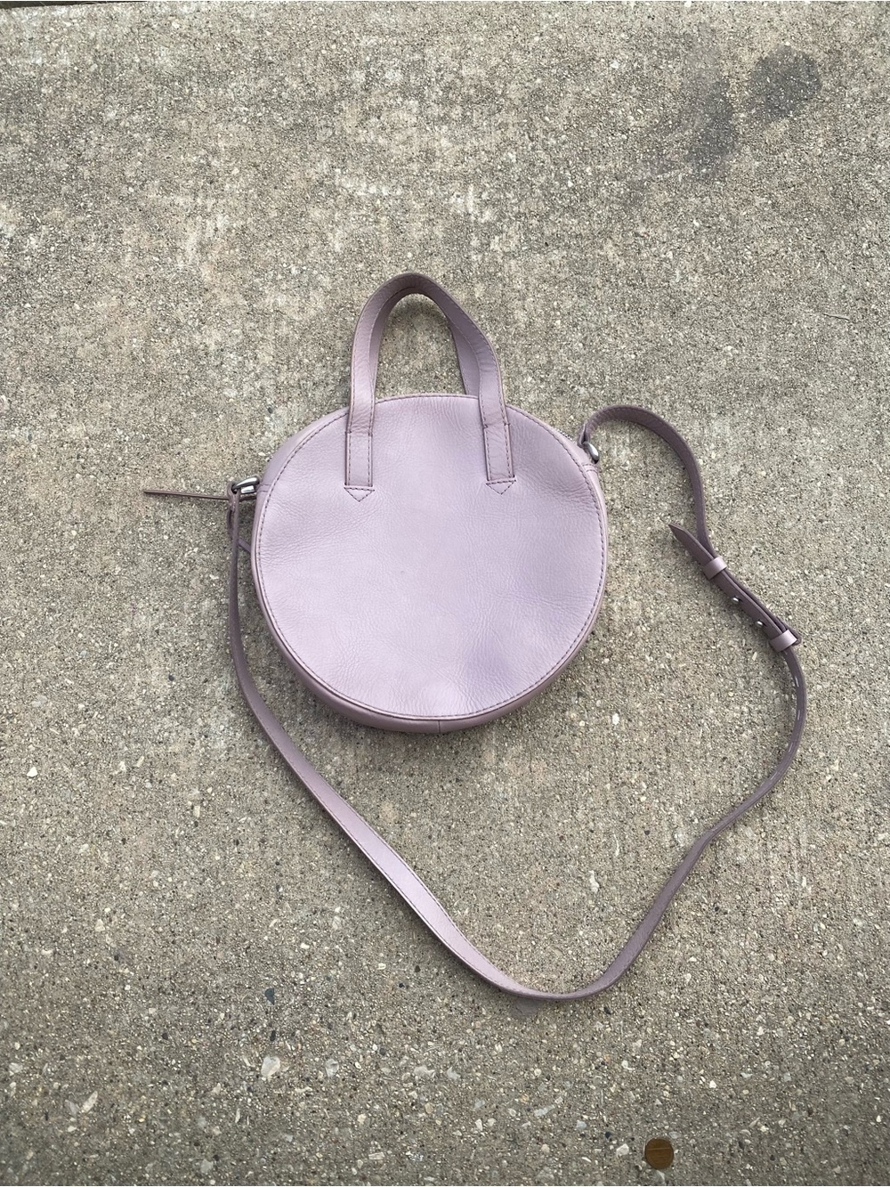 Madewell Round Lilac Leather Crossbody Bag
